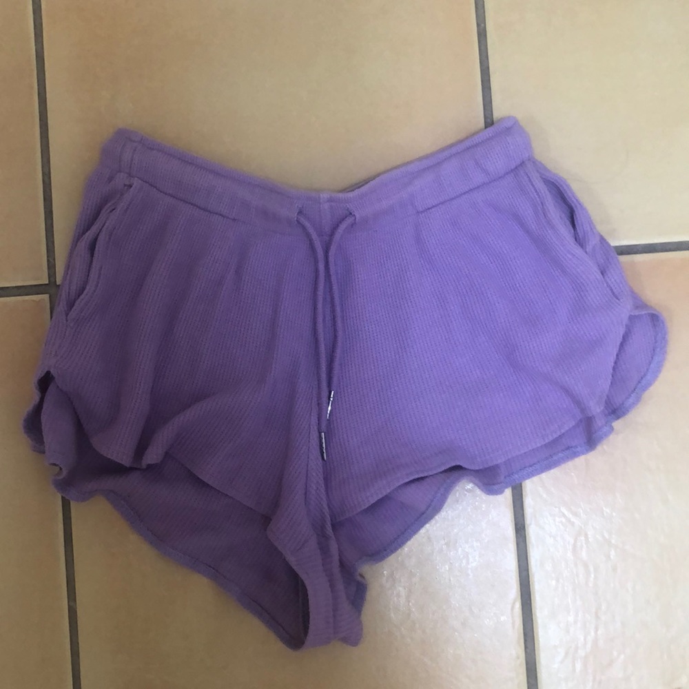 purple waffle shorts